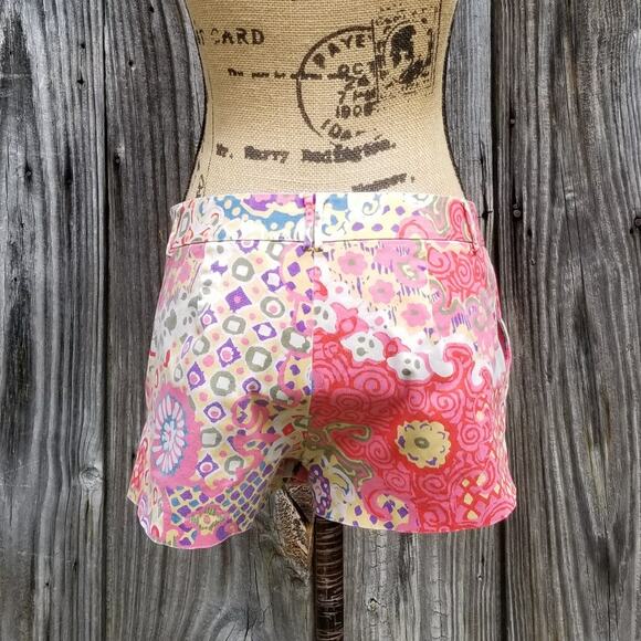 2 Pair Shorts J. CREW Size 2 Pink Multi Print Stretch Solid Navy Blue Khaki - Picture 9 of 13